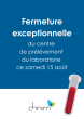 Fermeture exceptionnelle du centre de prélèvement du laboratoire