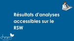 Résultats d’analyses accessibles sur le RSW